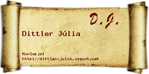 Dittler Júlia névjegykártya