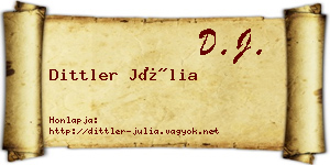 Dittler Júlia névjegykártya